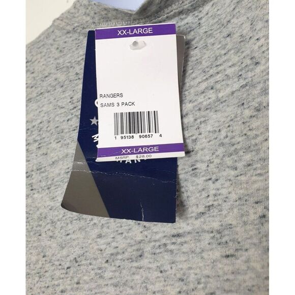 MLB Texas Rangers Men's Gray Tee 2XL Heather Gray Athletic T-Shirt Baseball NEW - Picture 5 of 8